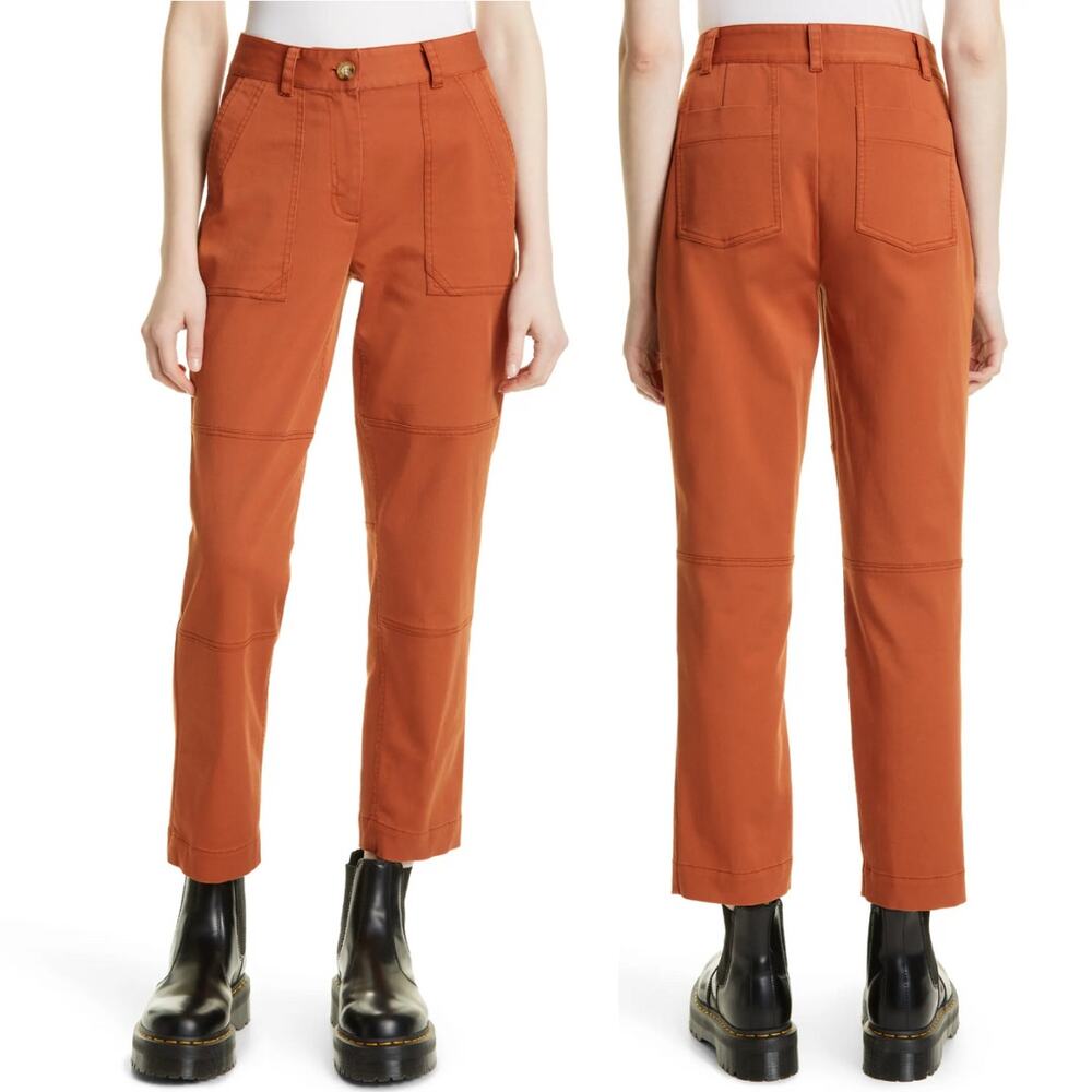 NEW Derek Lam 10 Crosby Therese Straight Leg Pants Cinnamon Size 14 Curvy $375